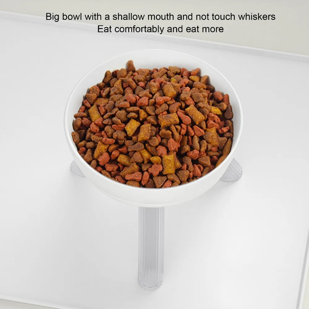 Spine Protective Elevated Cats Dog Bowl Stand Non Slip Base Plastic Raised Pet Feeder Pet Feeding Bowl for Dogs Cats
