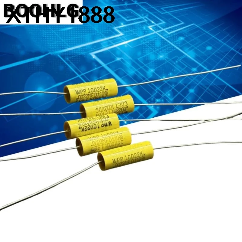 

5 шт. пленочные осевые конденсаторы 1000В 0.022мкФ 22Н 223J 6.5X18ММ с выводами из чистой меди