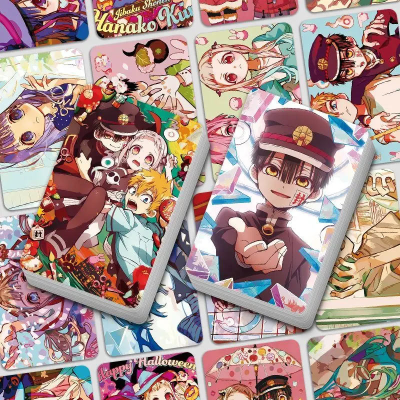 55PCS Anime Toilet-bound Hanako-kun Laser Lomo Card Premium Decorative Photo Cards Hanako Nene Yashiro Teru Kou Sakura Aoi Akane view 5