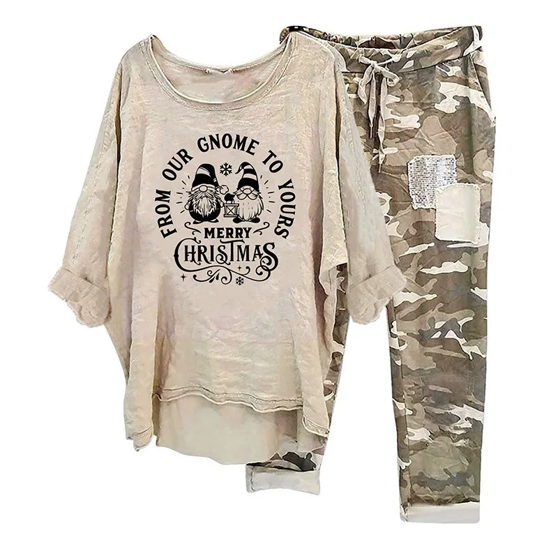 

2025 Spring And Summer Fashion Women's High Street One Set Autumn Fashion Long-sleeved Printing Two Sets