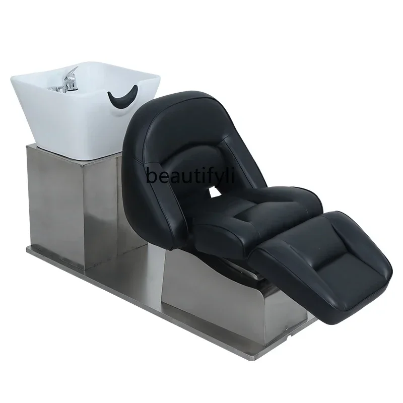 

xz1Japanese Electric Shampoo Chair Lifting Rotating Barber Hair Salon Wash and Care Integrated Flushing Bed
