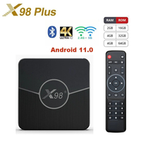 X98 Plus Smart TV Box Android 11 4GB RAM 64GB 32GB Amlogic S905W2 2.4G/5G Dual Wifi BT 4K 60fps Set Top Box Media Player