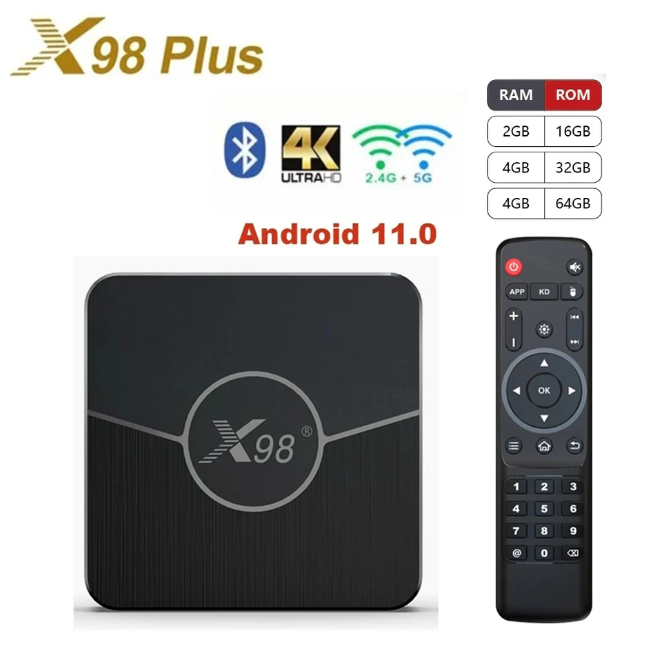 4K tv box ボックス スマート android tv box 5G WI X98 Plus Smart TV Box Android 11 4GB RAM 64GB 32GB Amlogic S905W2