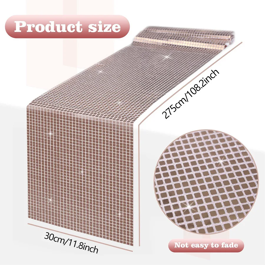 1pc 30x275cm Party Christmas Tablecloth Glitter Sequin Tablecloth Mirror Plaid Tablecloth Party Decoration Restaurant Decoration