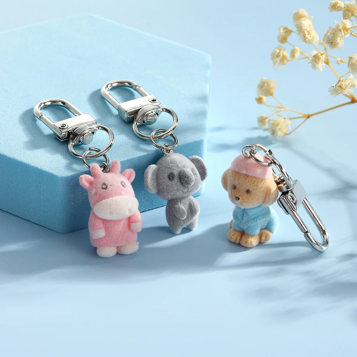 Cute Japanese Sweet Plush Keychain Cartoon Animal Koala Keyring Cartoon Plush Keychain Pendant Backpack Bag Pendant Kids Gift