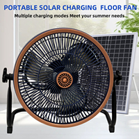 Portable Battery Operated Solar Fan Rechargeable for 6-24 Hours Use Ideal for Camping Patio Fishing with USB Output