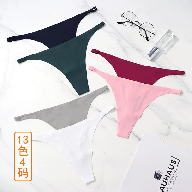 SP&CITY Ice Silk Traceless Sports Thongs Sexy Seamless Sexy Women\'s Underwear Cotton Crotch Breathable Panties Colored Briefs