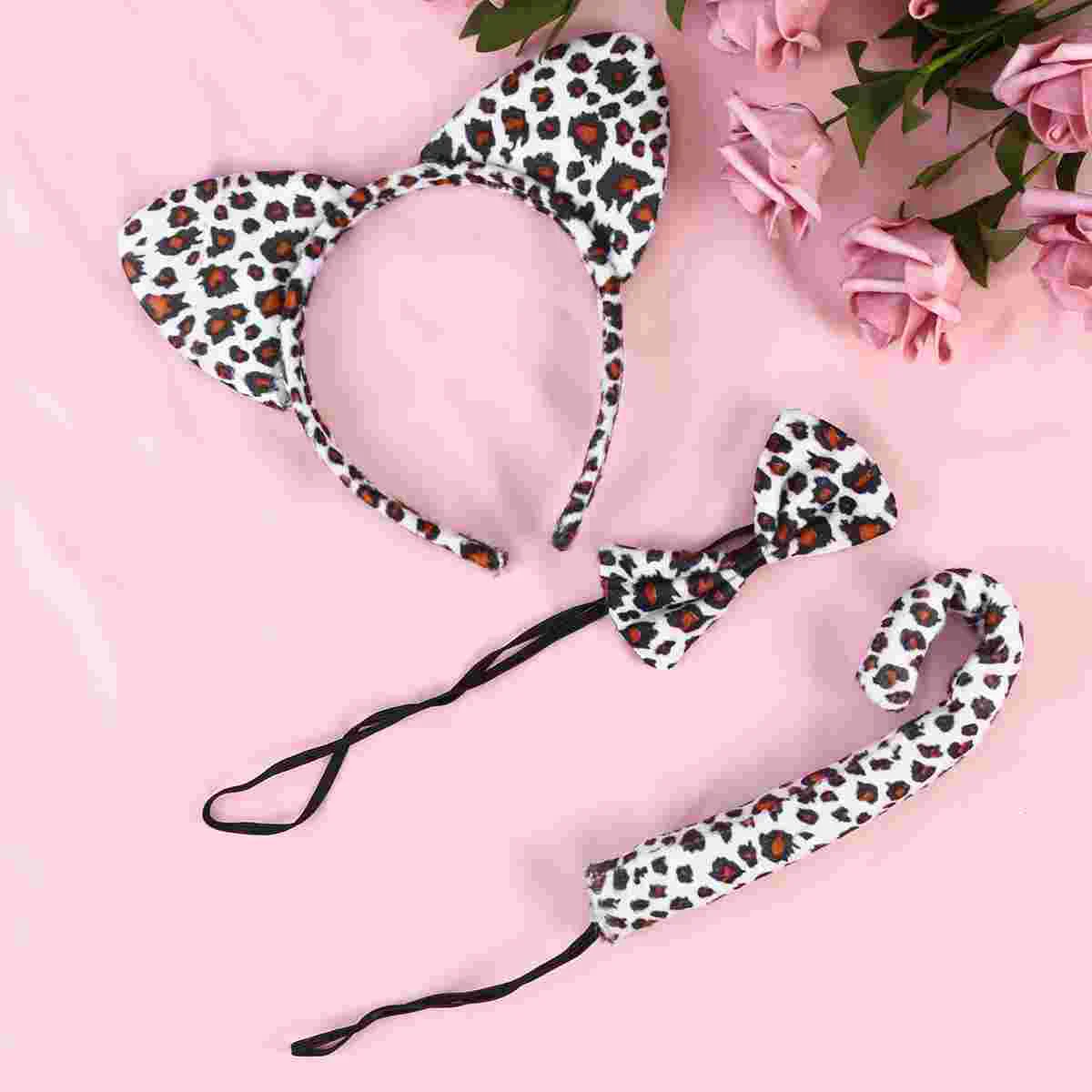 3-delige elastische band cartoon hoofdband kinderkostuum kattenoren haaraccessoires kind hoofddeksels nieuwigheid vlinderdas speciaal gebruik konijn