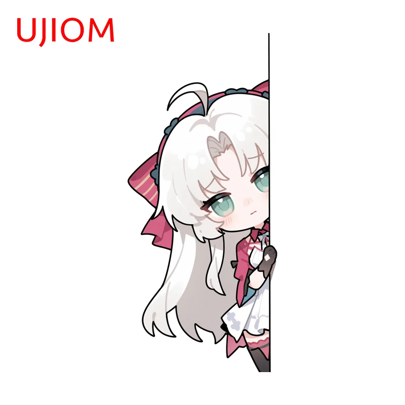 UJIOM Wuthering Waves Carlotta Peeking Wall Stickers Eye-catching Cute Sofa Wall Decals Adhesive Wardrobe Vestibule Decoration