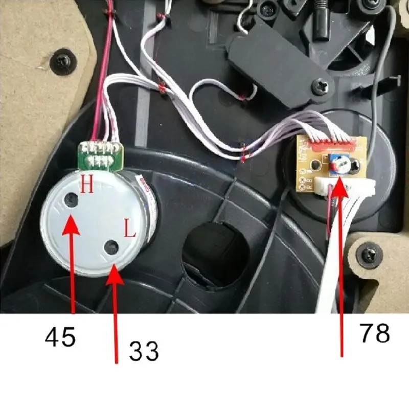 EG530SD-3F DC5-12V 3 سرعات 33/45/78 دورة في الدقيقة محرك الأقراص الدوارة المعدنية لاعب مسجل