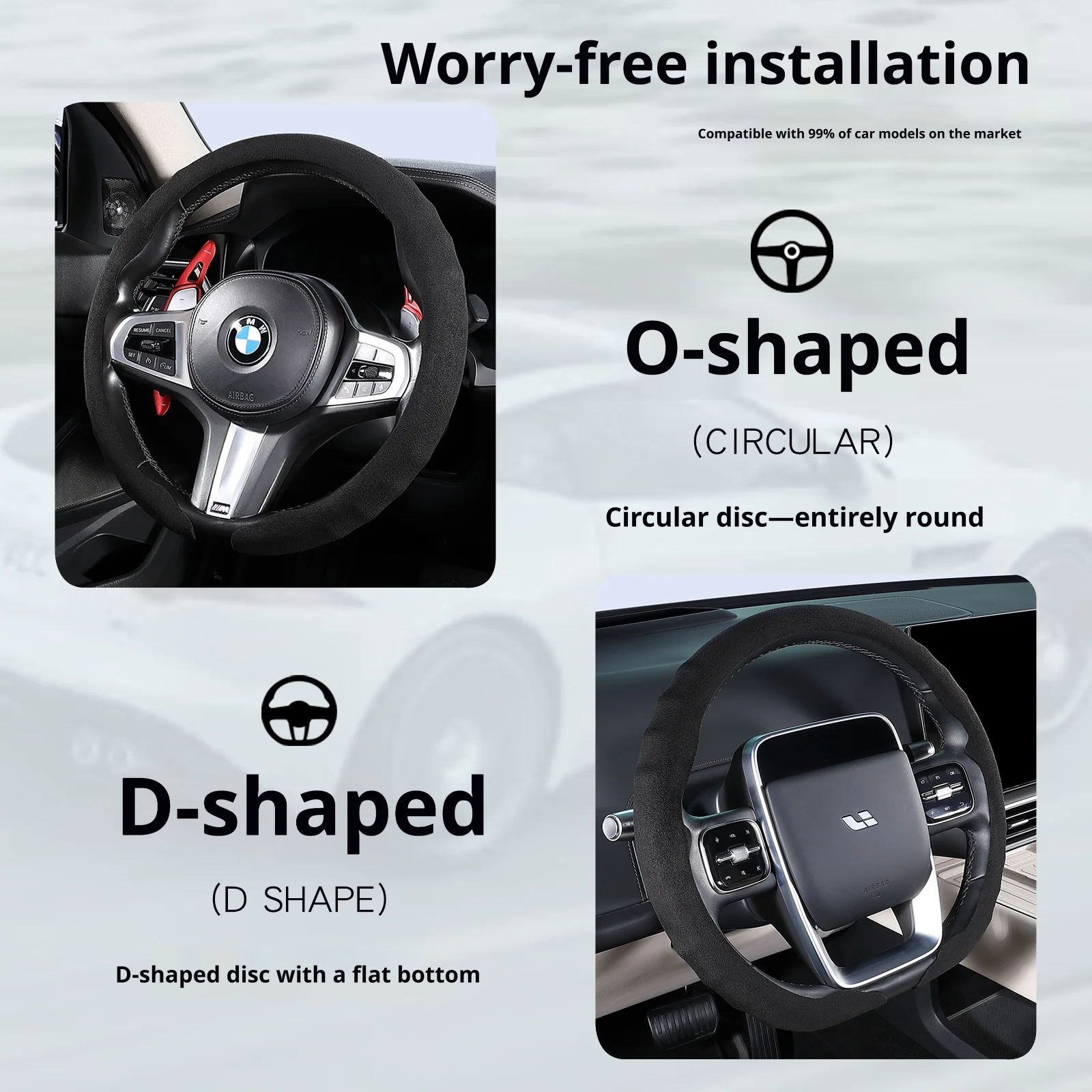 New Suede Car Steering Wheel Cover For Renault Samsung XM3 QM3 QM6 SM3 SM5 SM6 SM7 SM3 Z.E. Grand Koleos Filante Car Styling view 5