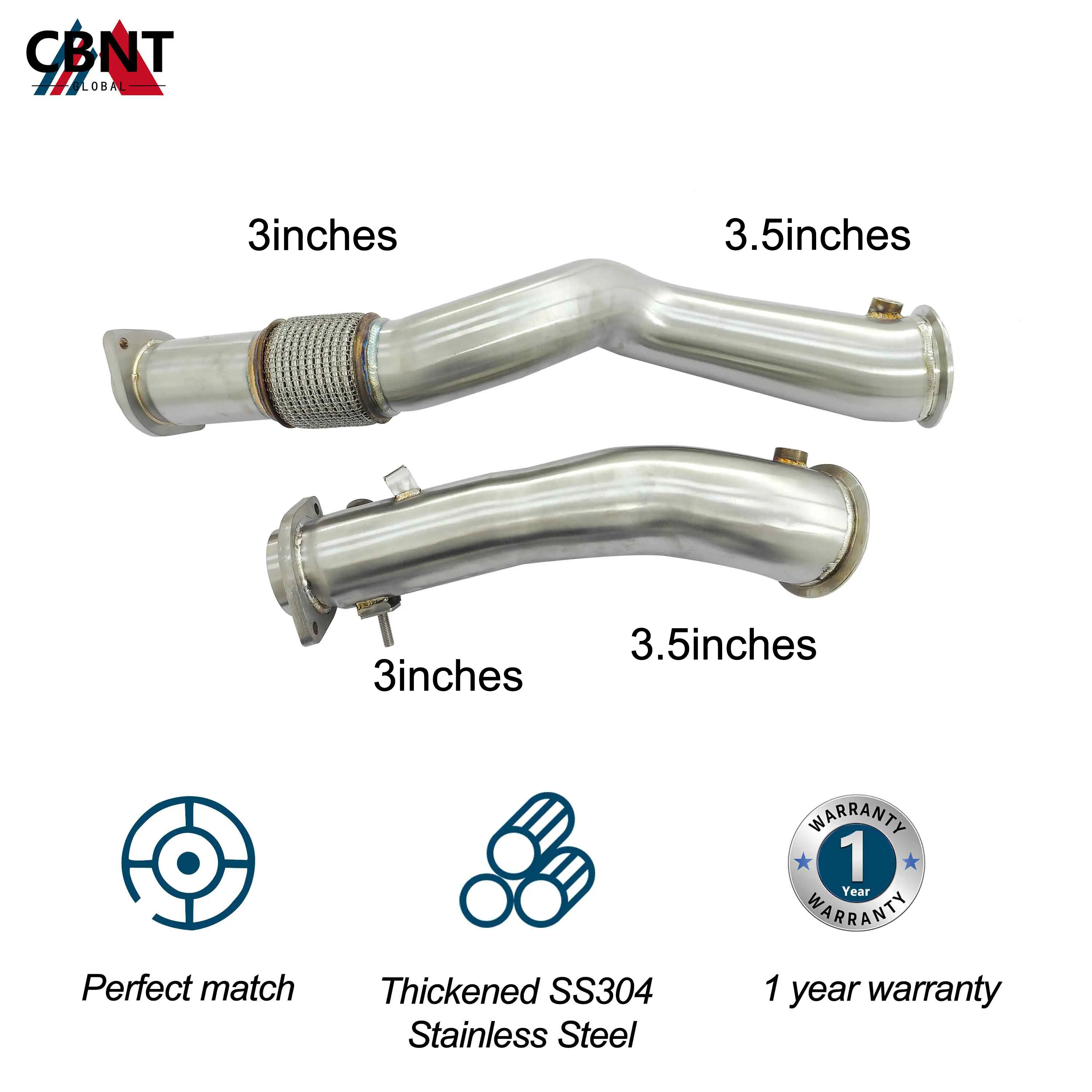 CBNT for BMW M3 G80 M4 G82 M2 G87 S58 3.0T Downpipe New Design Exhaust Header without Catalytic SS304 Exhaust Systems