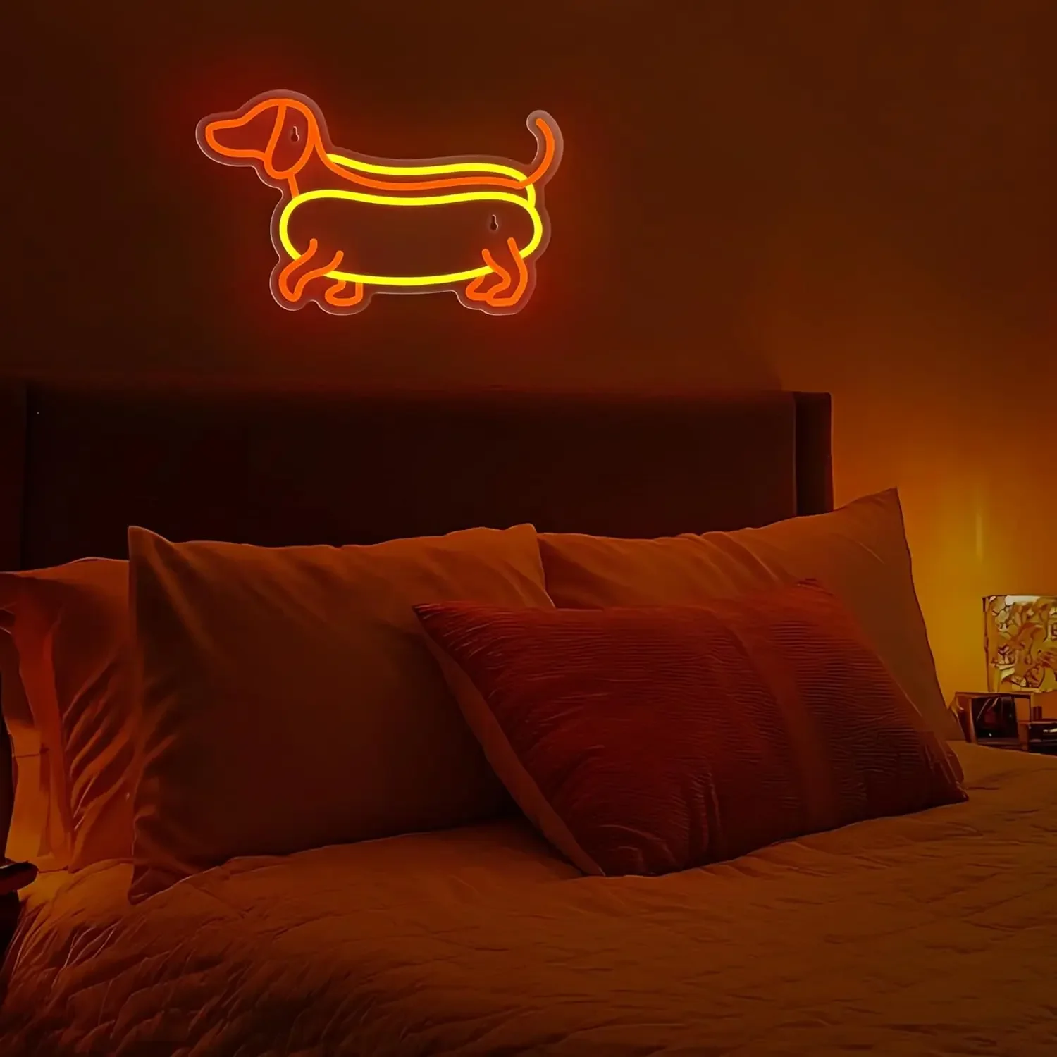 Cute Dachshund Dog Neon Sign LED Light for Bedroom Living Room Bar Decoration Animal Themed Wall Art Gift for Pet Lovers