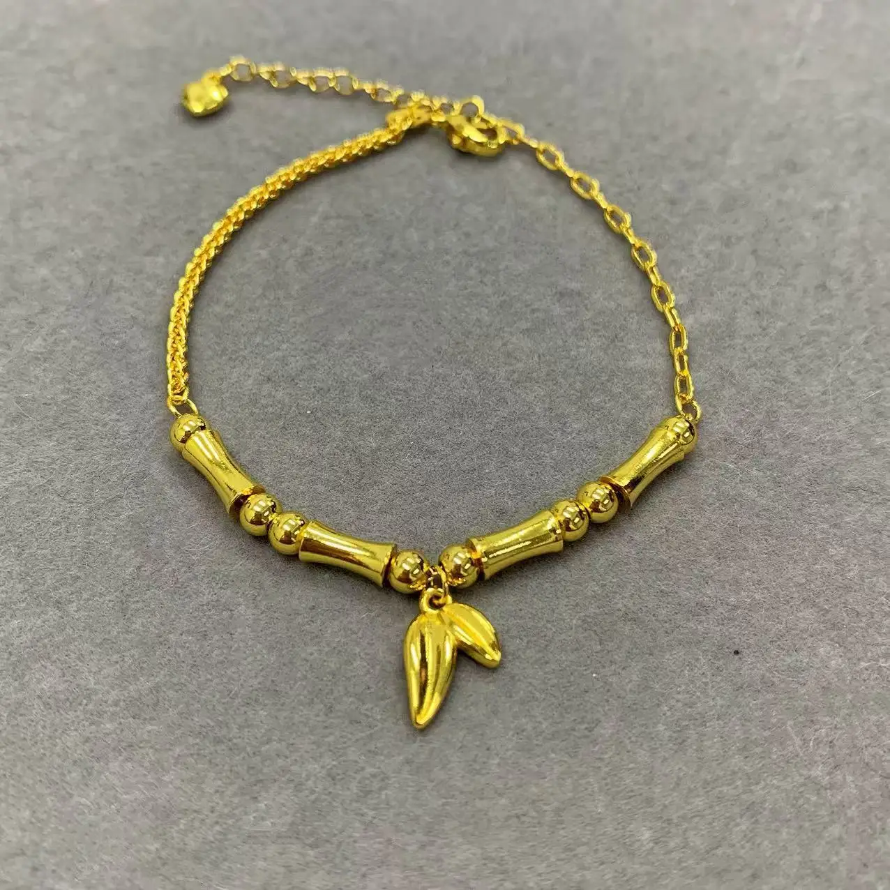 

Браслет женский 2026 из 24-каратного золота с вакуумным напылением, высокой стойкостью цвета, в китайском стиле, с бамбуковым мотивом, на удачу и успех, идентичен золотым украшениям