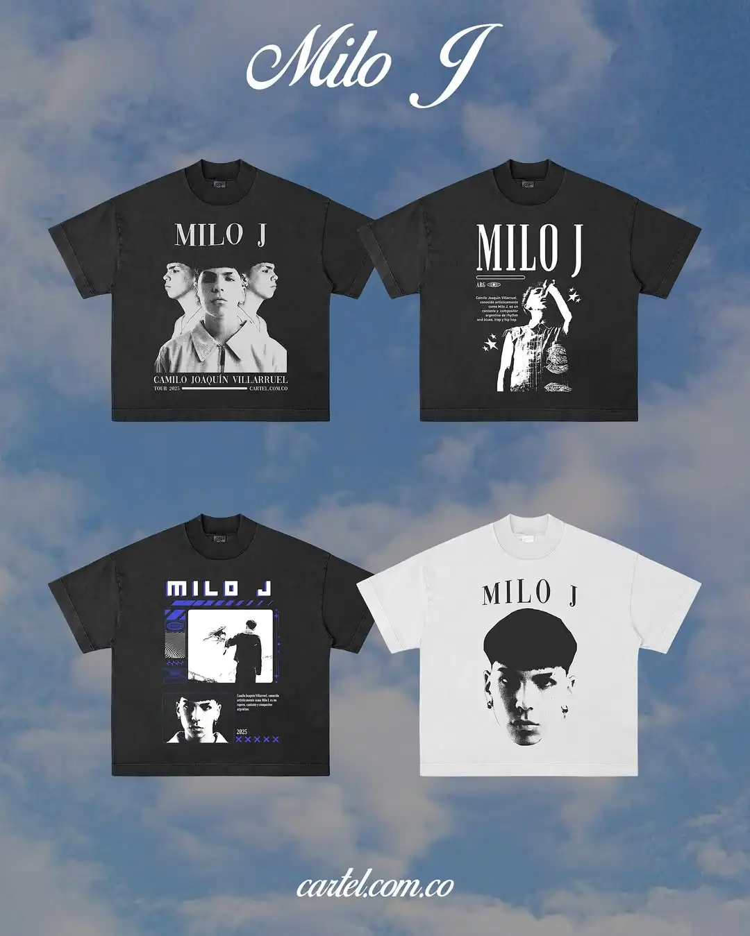 MILO J Printed T-shirt Men Women Oversized Short Sleeve Rapper Singer Ablum Graphic Heavy Cotton High Quality Female Clothing