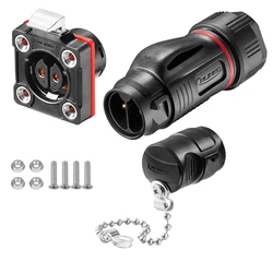 CNLINKO M20 PBT Plastic Waterproof Electrical Wire Connector IP68 2~14 Pin Panel Mount Quick Plug Socket for Industrial Use