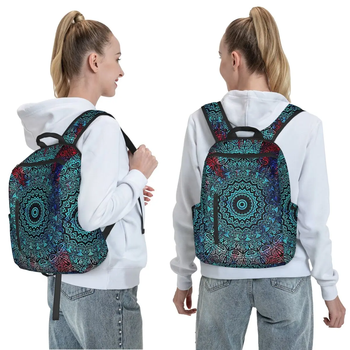 Bohemian Passion Mandala Zen Yoga Meditation Backpack Daypack Large Capacity  BookBag School Bag Shoulder Bags for Men Women