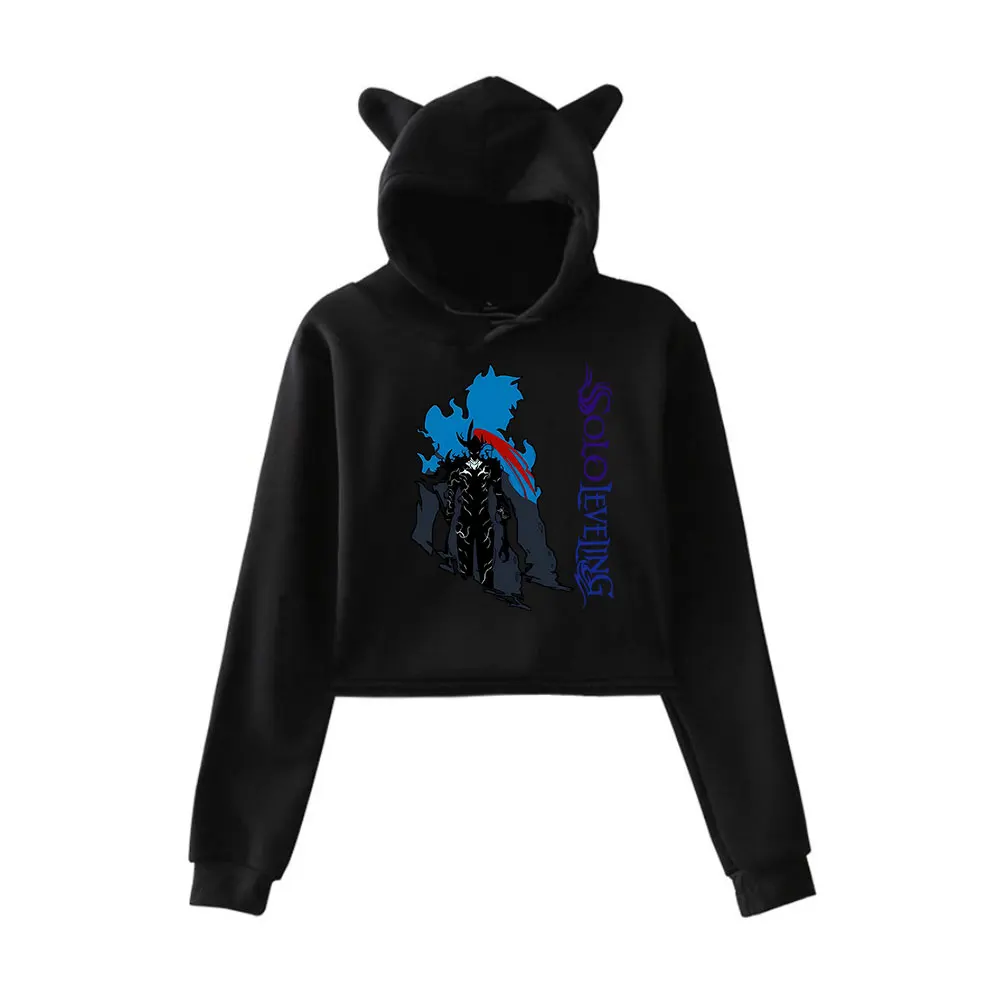 

Solo Leveling Hoodie Vintage 90s Streetwear Merch Hoodies Sweatshirts for Girls Cat Ear Crop