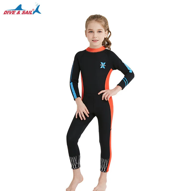 DIVE&SIAL Children's Diving Suit 2.5MM Women's Swimsuit One Piece Long Sleeve Thickened Warm Surfing Diving Mother Garment