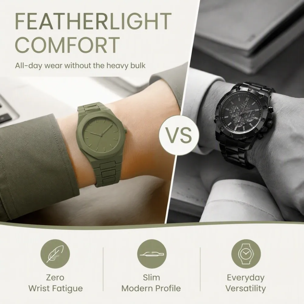 Lightweight Plastic Case Quartz Wristwatch Reliable Quartz Movement Steady Accurate Time Reading Calendar Watch Classic Design