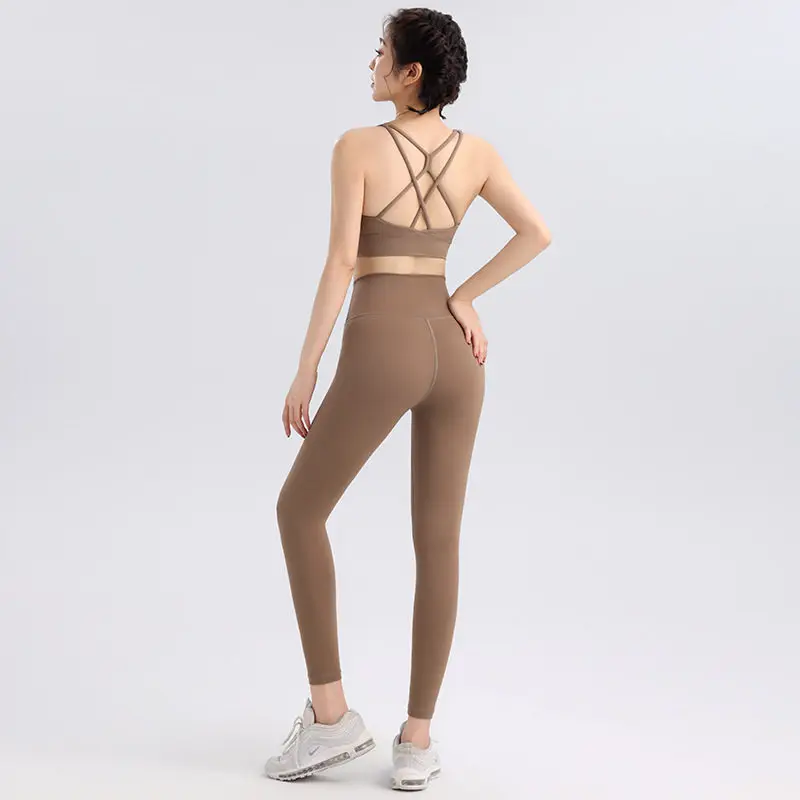New Premium Yoga Set Women Sexy Slim Fit Hip Lifting Breathable Fitness Workout Tracksuit