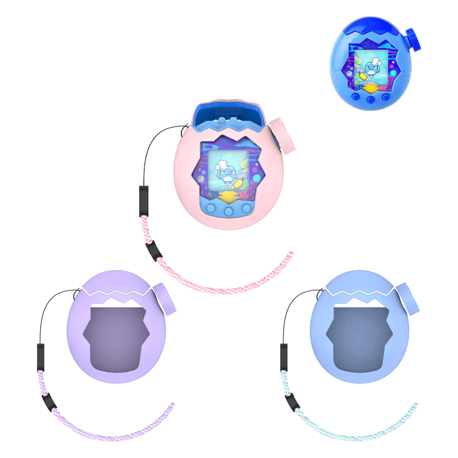 

Silicone Cover with Thumb Grips & Lanyard Protective Case Game Console Protective Cover for Tamagotchi Paradise Accessories