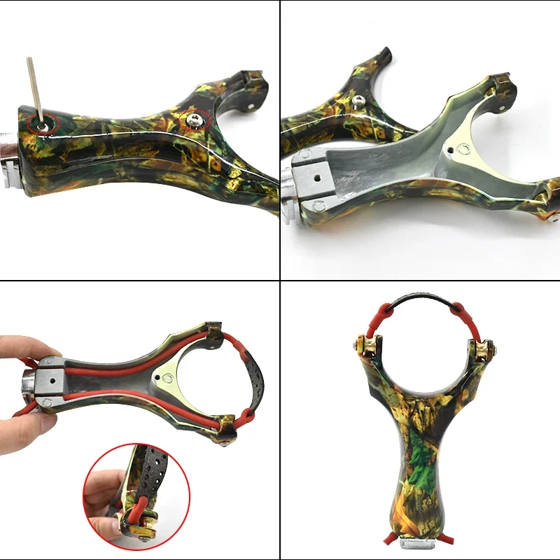 Camouflage Pulley Slingshot Detachable Resin Sling Outdoor Shooting Entertainment Toys Field Survival Tools Self-defense Tools