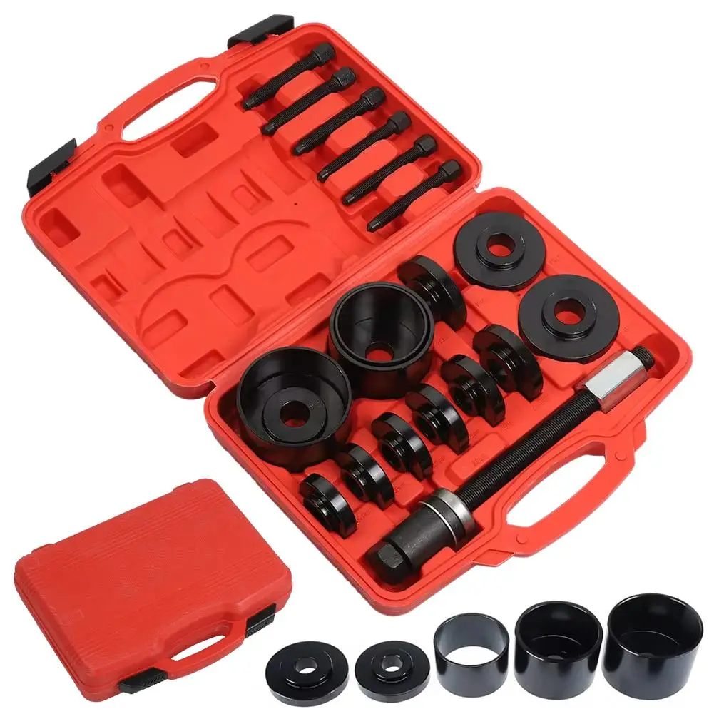 

19 шт./компл., инструменты для снятия подшипников переднего колеса автомобиля, инструменты для съемника подшипников с чехлом для транспортных средств с приводом передних колес и легких грузовиков