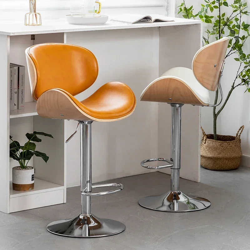 Leather Wipeable Dining Chairs Designer Waterproof Vanity Lazy Dining Chairs Single Unique Taburete Alto Lounge Suite Furniture image 3