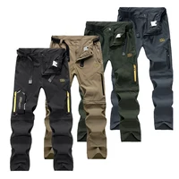 Pantalones convertibles de senderismo para hombre, pantalones de acampada, repelentes al agua, ligeros, de secado rápido, con cremallera, para pesca, trabajo de carga al aire libre, senderismo