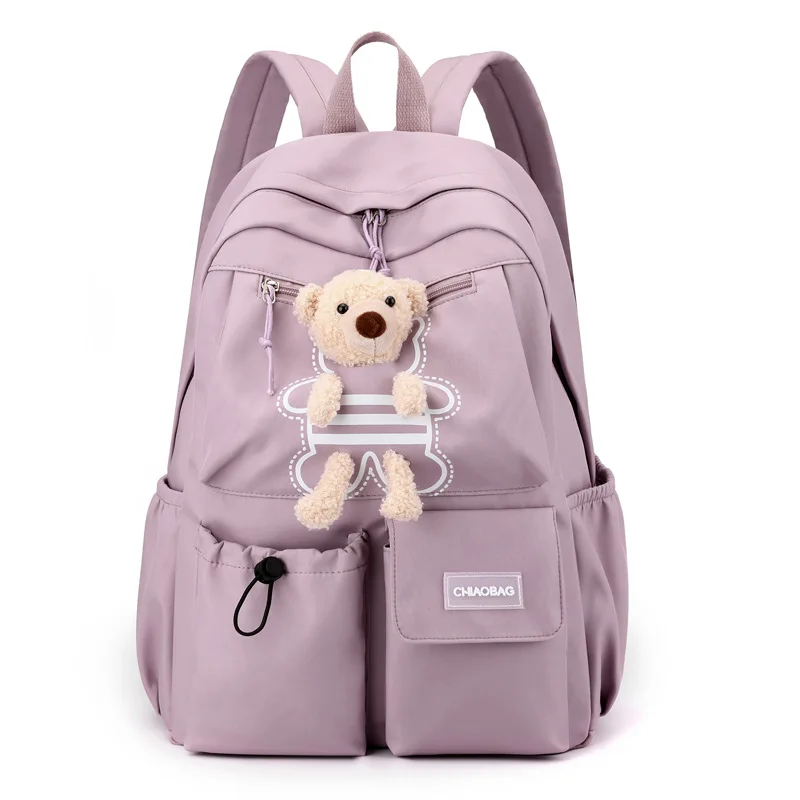 Grundschule kinder Schul Nylon Wasserdichte Leichte Doppel Schulter Tasche Nette Tragen Große Kapazität Rucksack