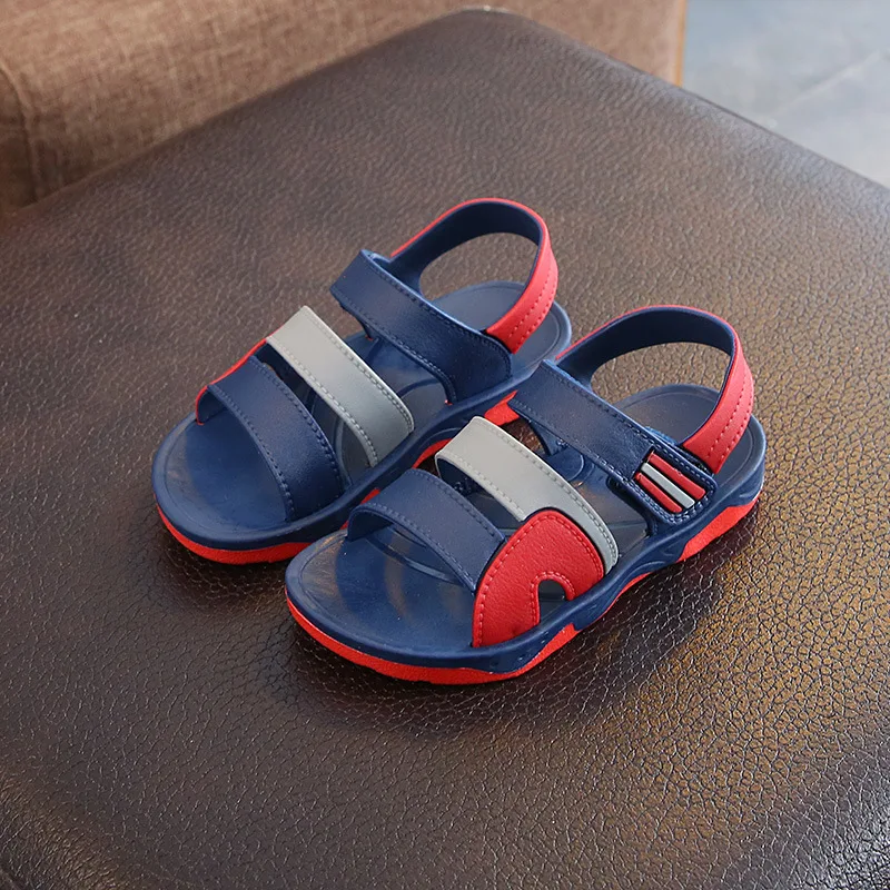 Children Beach Sandals Students Non-slip Shoes Simple Generous Boys Sandals Wear and Off Easy Soft Bottom Kids Casual Footwear