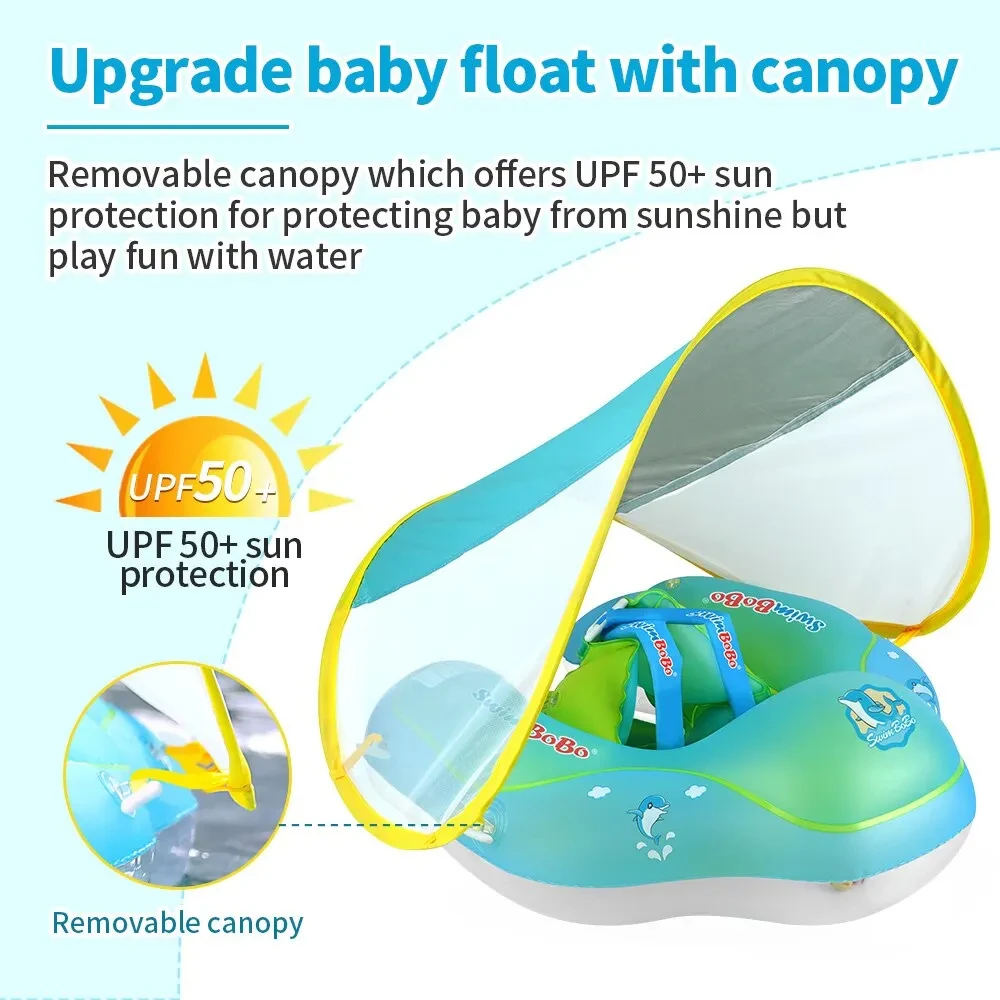 Flotador de natación inflable para bebés, anillo de baño circular, juguetes de verano para niños pequeños, nuevas actualizaciones