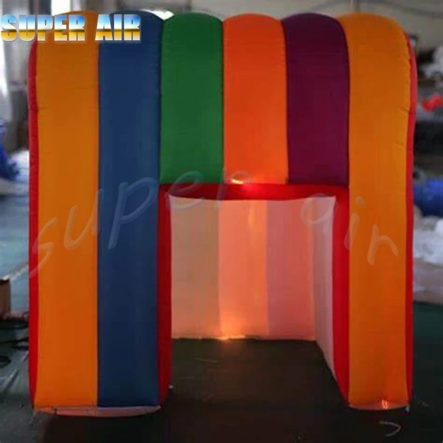 Unique design square inflatable colorful photo booth cube with door for adveritising trade show