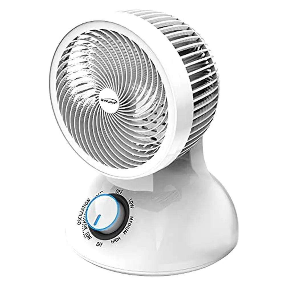 Ventilador de mesa oscilante de 6 polegadas Circulador de fluxo de ar de 3 velocidades Potente inclinação ajustável Home Office interno
