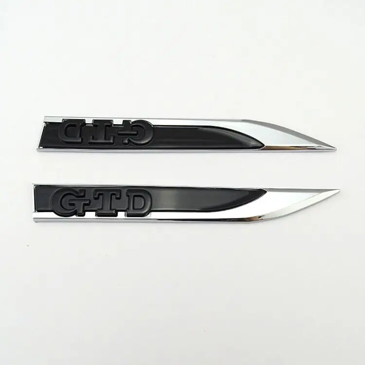 Cuchillo de guardabarros lateral de puerta de carrocería, insignia de logotipo GTD, emblema, pegatina automática para VW GOLF 4, 5, 6, 7, MK7, MK4,