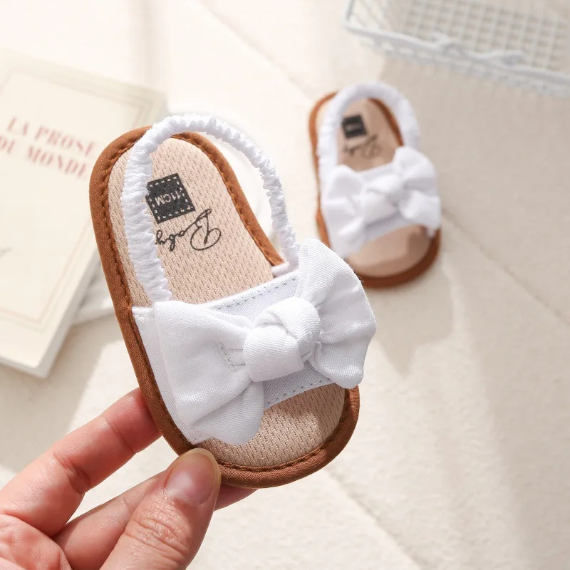 Cute Versatile Baby First Walkers 2026summer New Bow Kids Sandals Comfort Non Slip Girls' Outdoor Beach Shoes Sandalias De Mujer