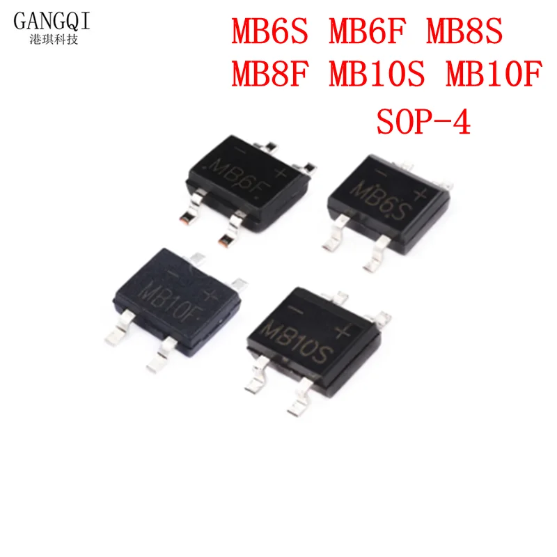 50PCS MB6S MB8S MB10S MB6F MB8F MB10F SOP-4 Diode Bridge Rectifier SMD SOP4 New