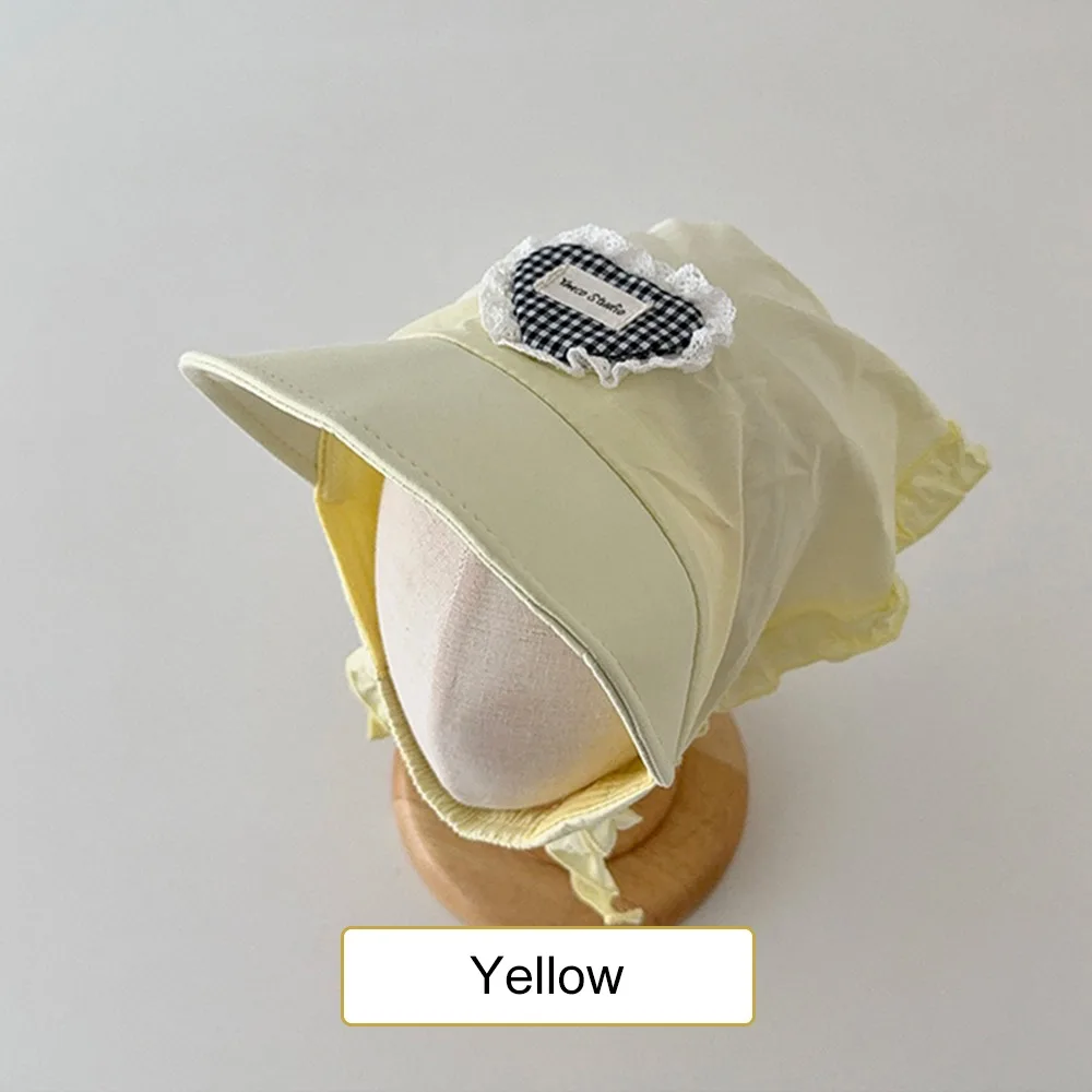 

Korean Children's Plaid Lace Hat Spring Summer Quick-dry Hair Scarf Cap Sweet Triangle Sunscreen Hat Kids