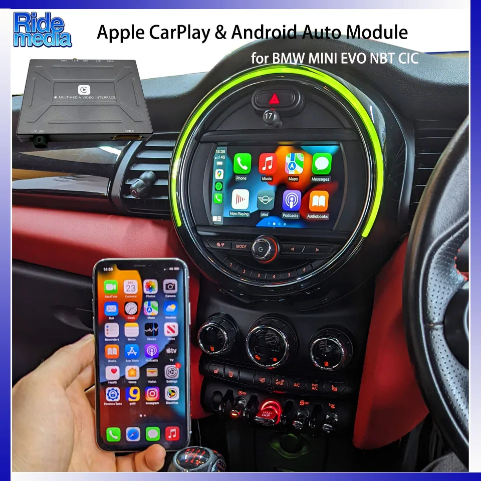 RideMedia CarPlay Reverse Camera AHD / CVBS Android Auto Activation for BMW MINI All Series Before 2022 iDrive NBT EVO CIC