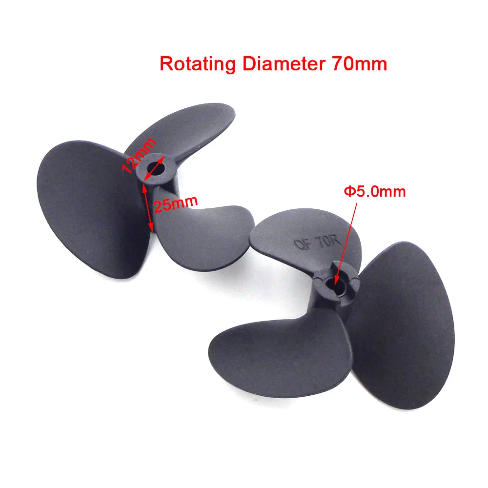 RC Boat Propeller Nylon  5mm 70mm 80mm Pitch 1.6 Prop Impeller for RC Boat Tug Fishing Bait Boat ROV Robot Thruster Marine