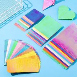 50 Sheets Glittering Origami Paper Square Folding Papers Single-sided Mixed Color Scrapbooking Handmade Material Stationery