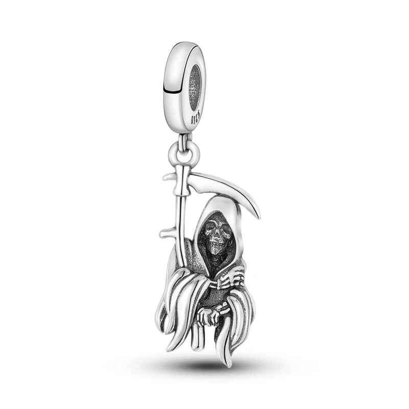 925 Sterling Silber Halloween Charms Perlen Skelett Kürbis Kutsche Hexe Herz Anhänger Passend für Armband Frauen DIY Schmuck Geschenke – Detail 1