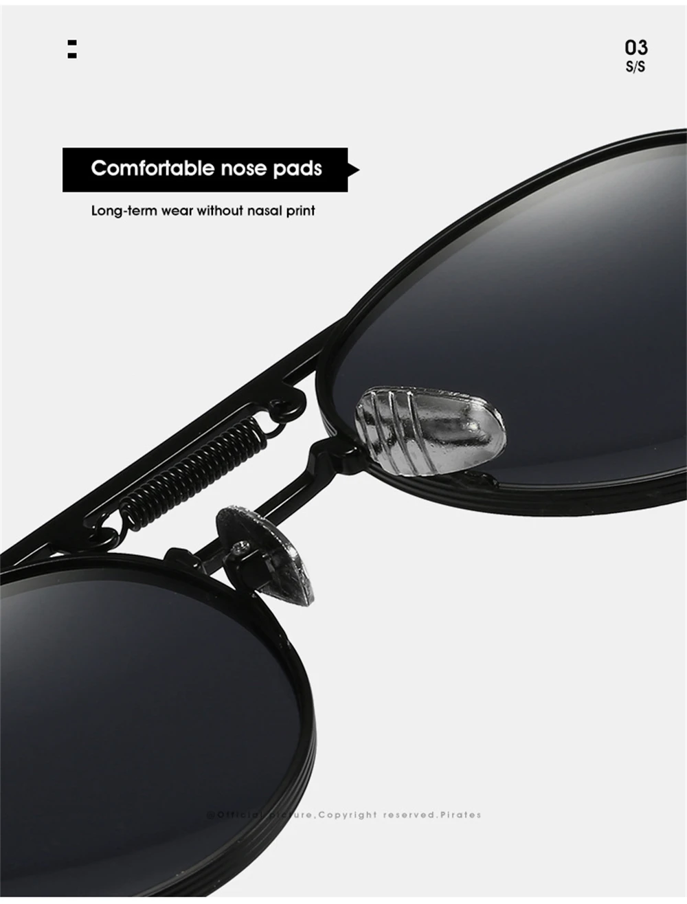 VIVIBEE Runde Steampunk-Sonnenbrille Vintage Herren UV400 Metall Hip-Hop 2026 Sonnenbrille Damen Hochwertige Retro-Brille – Detail 6