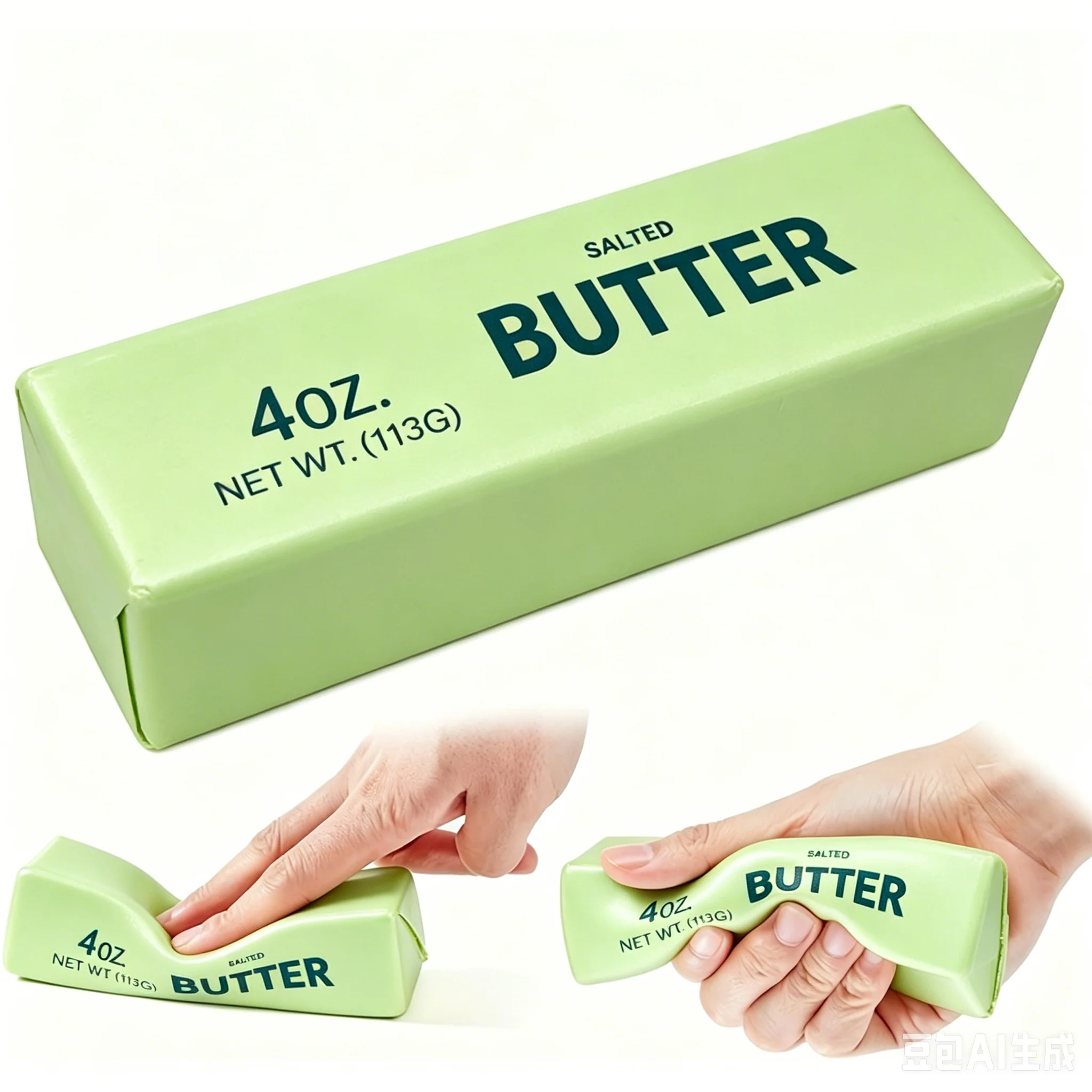 Neuer Weicher Langsam Zurückfedernder Butter-Stick Realistisches Silikon-Quetsch-Stressabbau-Gadget Schreibtisch-Büro-Accessoire Lustiges Anti-Angst-Geschenk