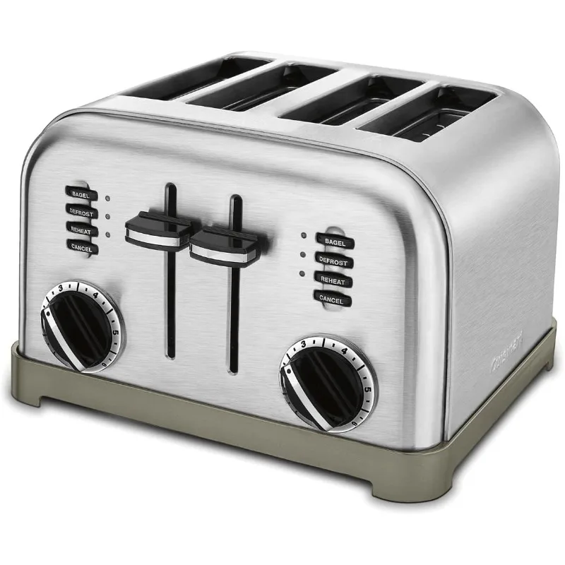 4-slice oven, toast, breakfast bread, brushed stainless steel