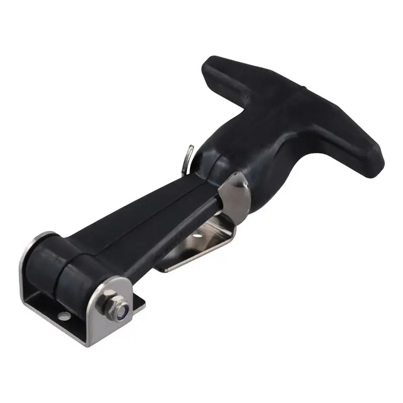 AEE8-Elastic Buckle Flexible T-Handle Hasp Flexible Draw Latches Handle Hasp Brackets Tool Box Clip
