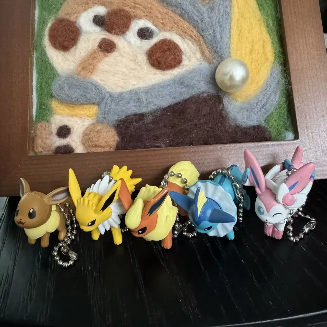 Anime Eevee Evolution Connectable Keychain Mascot Tsumande Tsunagete Mascot 12 Gashapon Pendant Cute Mini Figure Toy