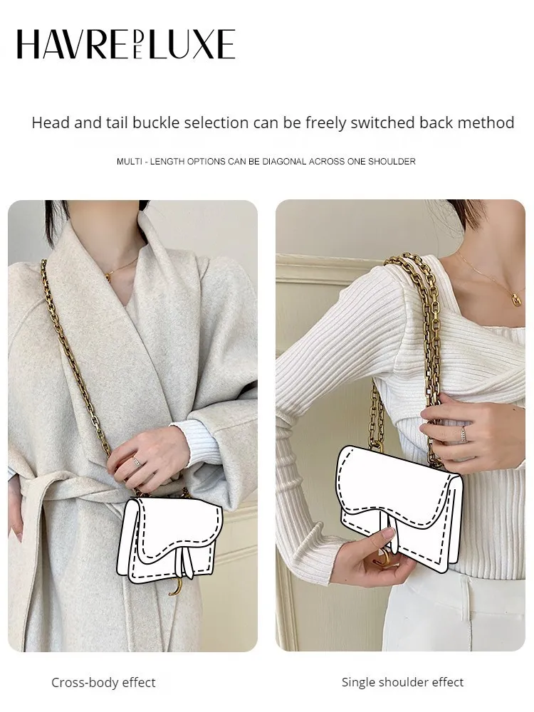 حقيبة الملحقات حقيبة حزام crossbody سلسلة حزام الكتف saddle حقيبة الأشرطة للنساء حقائب وحقائب الكتف