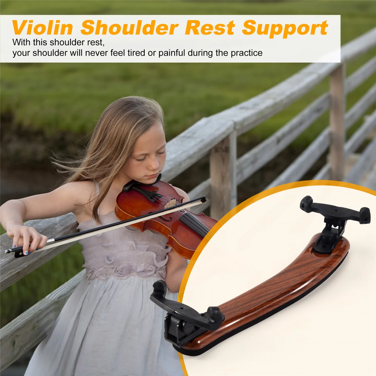 

AA85 Violin Shoulder Rest Adjustable Professional 4/4 Full Size Violin Shoulder Rest Support Maple Wood Rest Violin Parts